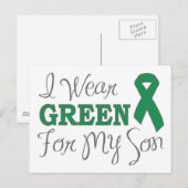 Ik Draag groen voor mijn zoon (Groene Bewustmaking Briefkaart (Voorkant / Achterkant)