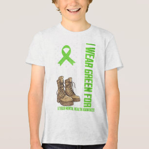 Ik Draag Groen voor Veteran Mental Health Awarenes Tri-Blend Shirt