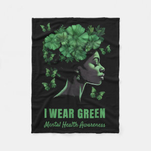 Ik draag groene maand van de geestelijke gezondhei fleece deken