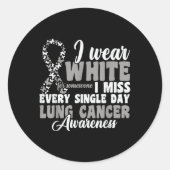 Ik Draag het bewustzijn van White Lung Cancer Ronde Sticker (Voorkant)