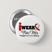 Ik Draag het lint voor orale kanker Ronde Button 5,7 Cm (Voorkant /achterkant)