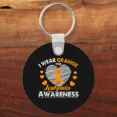 Ik Draag het Oranje lint van de kankervoorlichting Sleutelhanger (Voorkant)