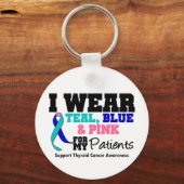 Ik Draag het schildklierkankerlint voor mijn patië Sleutelhanger (Voorkant)