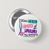 Ik Draag het schildklierkankerlint voor mijn Vrien Ronde Button 5,7 Cm (Voorkant /achterkant)