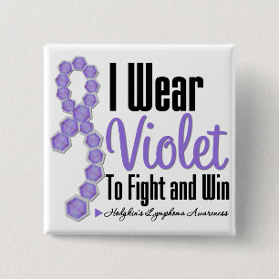 Ik Draag Hodgkins Lymphoma Ribbon naar de gevechte Vierkante Button 5,1 Cm