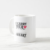 ik draag je hart bij me | Roze hart Koffiemok (Voorkant links)