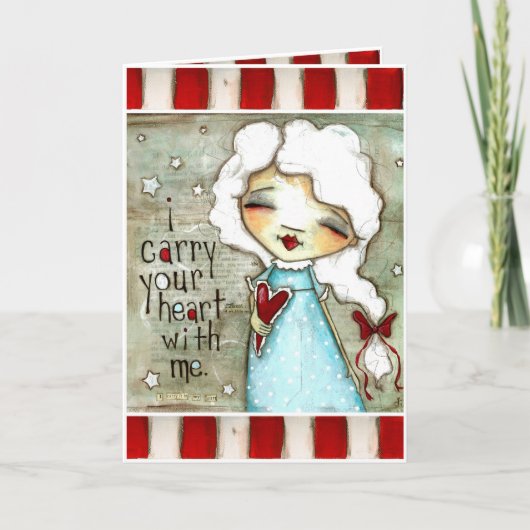 Ik draag je hart - Valentijn Feestdagen Kaart (Voorkant)