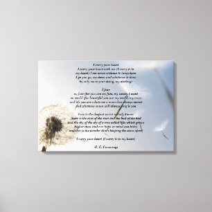 Ik draag je hartgedicht bij E. E. Cummings Canvas Afdruk