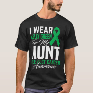 Ik Draag Kelly Green voor mijn tante galwegkanker T-shirt