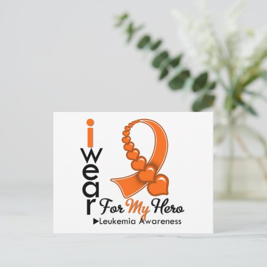Ik Draag leukemiekbon voor mijn helo Briefkaart (Staand voorkant)