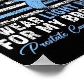 Ik Draag lichtblauw voor mijn broer prostaatkanker Poster (Hoek)