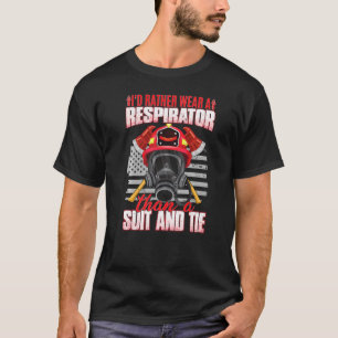 Ik Draag liever een respirator Wildland brandweerm T-shirt