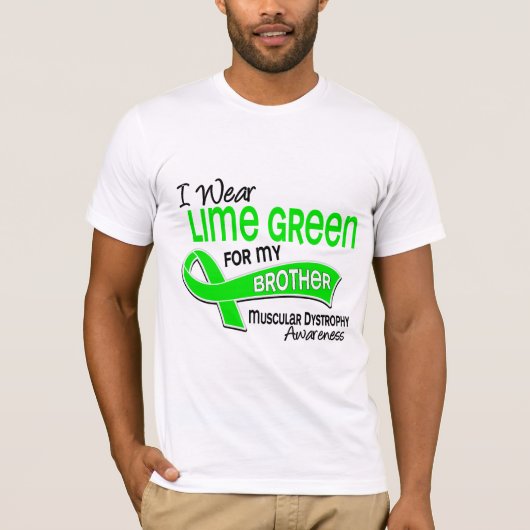Ik Draag Lime Green 42 Broederspierdystrofie T-shirt (Voorkant)