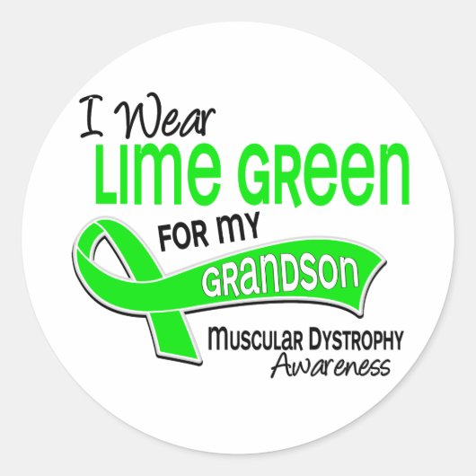 Ik Draag Lime Green 42 Grandson Musculair Dystrofi Ronde Sticker (Voorkant)