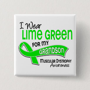 Ik Draag Lime Green 42 Grandson Musculair Dystrofi Vierkante Button 5,1 Cm
