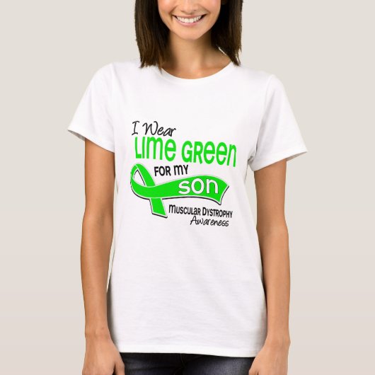 Ik Draag Lime Green 42 Son Muscular Dystrophy T-shirt (Voorkant)