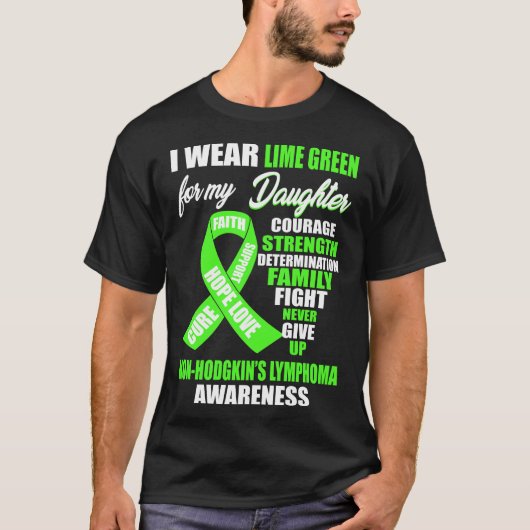 Ik Draag Lime Green Non-hodgkin Lymphoma Awareness T-shirt (Voorkant)