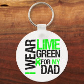 Ik Draag Lime Green Ribbon voor mijn vaders Lymfoo Sleutelhanger (Voorkant)