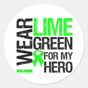 Ik Draag Lime Green voor mijn helm. Ronde Sticker
