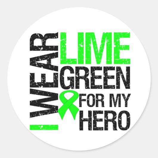 Ik Draag Lime Green voor mijn helm. Ronde Sticker (Voorkant)