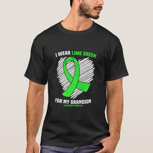 Ik Draag Lime Green voor mijn kleinzoon Gastroschi T-shirt (Voorkant)