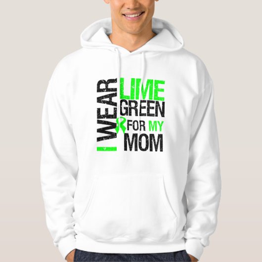 Ik Draag Lime Green voor mijn mama lymfoom Hoodie (Voorkant)