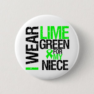 Ik Draag Lime Green voor mijn nichtlymfoom Ronde Button 5,7 Cm
