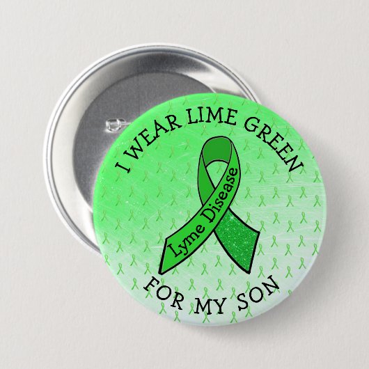 Ik Draag Lime Green voor mijn zoon Lyme Button (Voorkant /achterkant)
