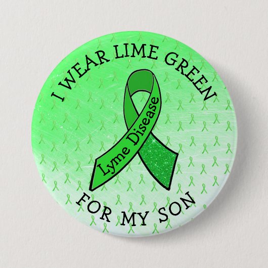 Ik Draag Lime Green voor mijn zoon Lyme Button (Voorkant)