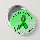 Ik draag Lime Groen voor mijn DOCHTER Lyme Button (Voorkant /achterkant)