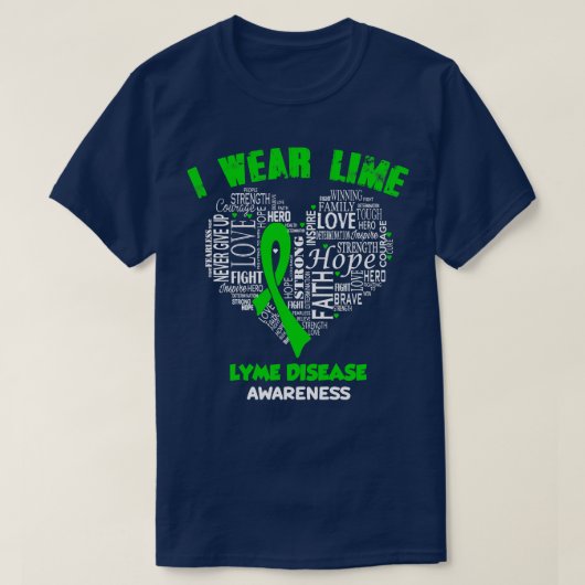 Ik Draag limoengroen voor Lyme Disease Awareness F T-shirt (Design voorkant)