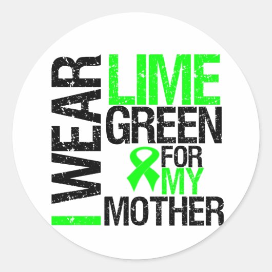 Ik Draag limoengroen voor mijn moederlymfoom Ronde Sticker (Voorkant)