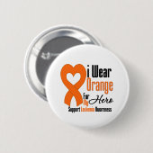 Ik Draag lint (Hero) - Leukemie Ronde Button 5,7 Cm (Voorkant /achterkant)