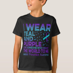Ik Draag Lint in Turkoois en Paars om zelfmoordpre T-shirt