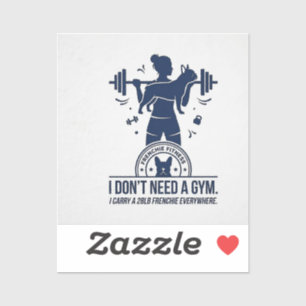 Ik draag mijn Franse moppige fitness Franse Bulldo Sticker