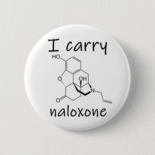 Ik draag naloxon ronde button 5,7 cm (Voorkant)