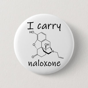 Ik draag naloxon ronde button 5,7 cm