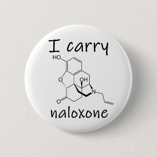 Ik draag naloxon ronde button 5,7 cm