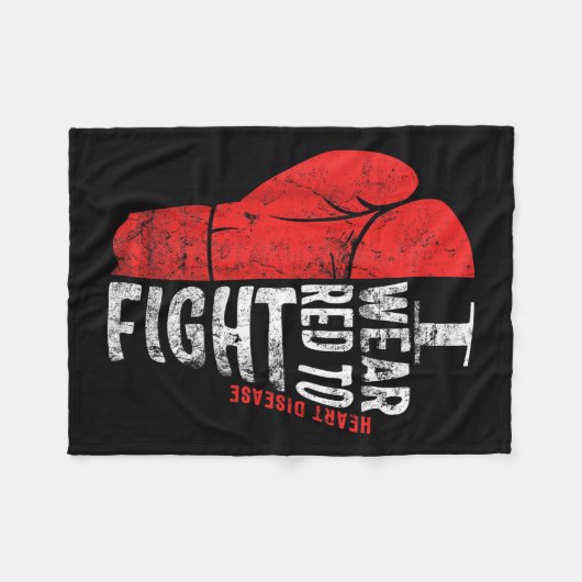 Ik Draag om te vechten tegen hartziekte bewustzijn Fleece Deken (Voorkant (Horizontaal))