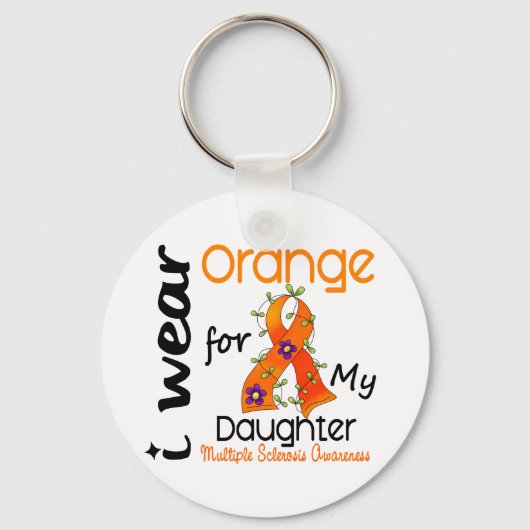 Ik Draag Oranje 43 Dochtere MS multiple sclerose Sleutelhanger (Voorkant)