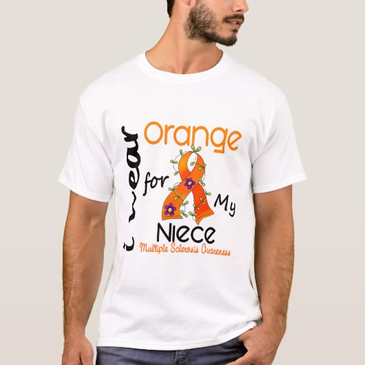 Ik Draag Oranje 43 Niece MS Multiple Sclerosis T-shirt (Voorkant)