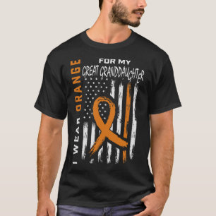 Ik Draag Oranje achterkleindochter leukemie Awaren T-shirt