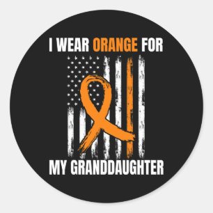 Ik Draag Oranje kleindochter Leukemie Bewustzijn A Ronde Sticker
