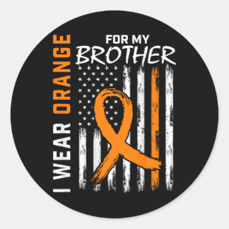 Ik Draag Oranje koolstofbroeder Leukemie Bewusthei Ronde Sticker