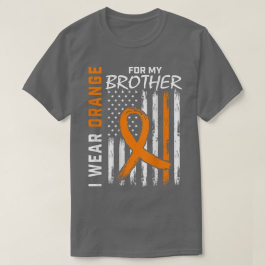 Ik Draag Oranje koolstofbroeder Leukemie Bewusthei T-shirt (Design voorkant)