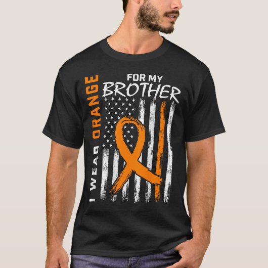 Ik Draag Oranje koolstofbroeder Leukemie Bewusthei T-shirt (Voorkant)