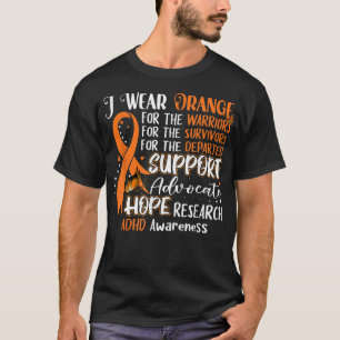 Ik Draag Oranje lint-Butterfly ADHD-waren T-shirt