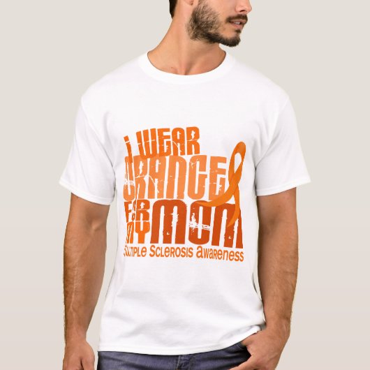 Ik Draag Oranje Mam Multiple Sclerose MS T-shirt (Voorkant)
