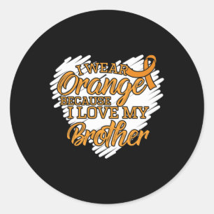 Ik Draag Oranje omdat ik van mijn broer hou Ronde Sticker