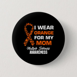 Ik draag oranje voor de MS multipele sclerose van  Ronde Button 5,7 Cm